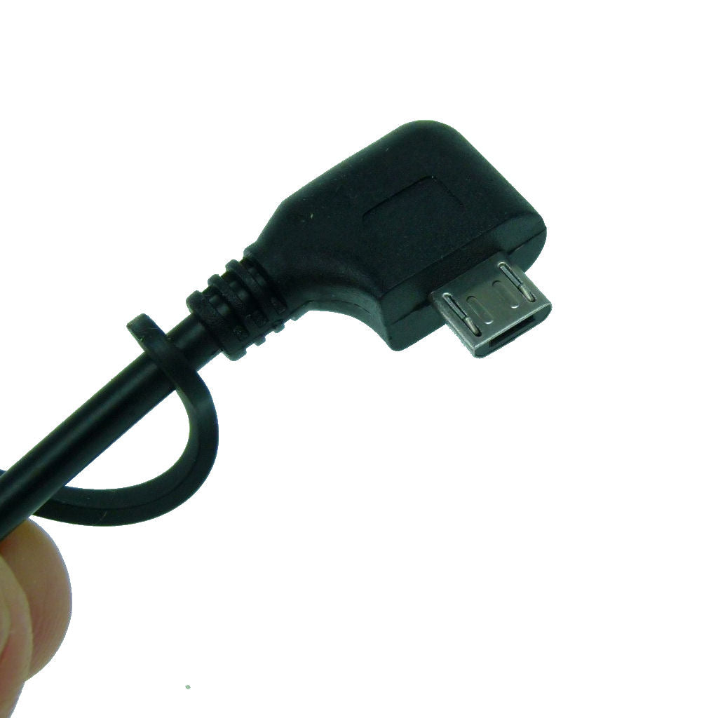 Short 7" Angled Micro USB Connector for fits BuyBits &amp; Ultimate Addons Motorcycle Hardwire &amp; DIN Chargers (sku 31976)