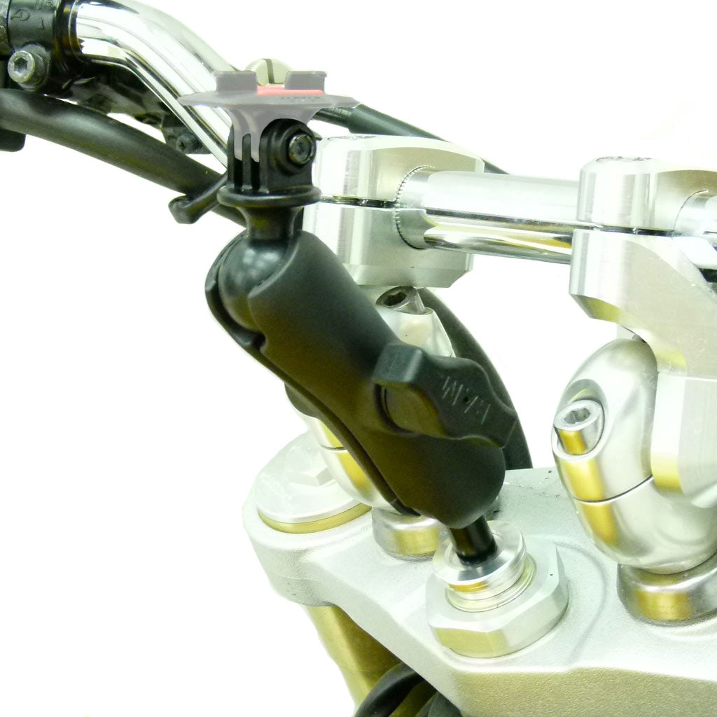 Motorcycle Fork Stem Yoke Mount 13.3 - 14.7mm for TomTom Bandit GoPro adaptor (sku 31981)