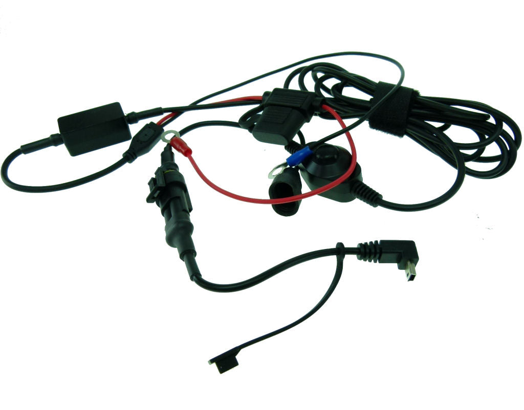BuyBits High Power Angled Mini USB Motorcycle Hard Wire Charger for Garmin NuLink 2320 (sku 31987)