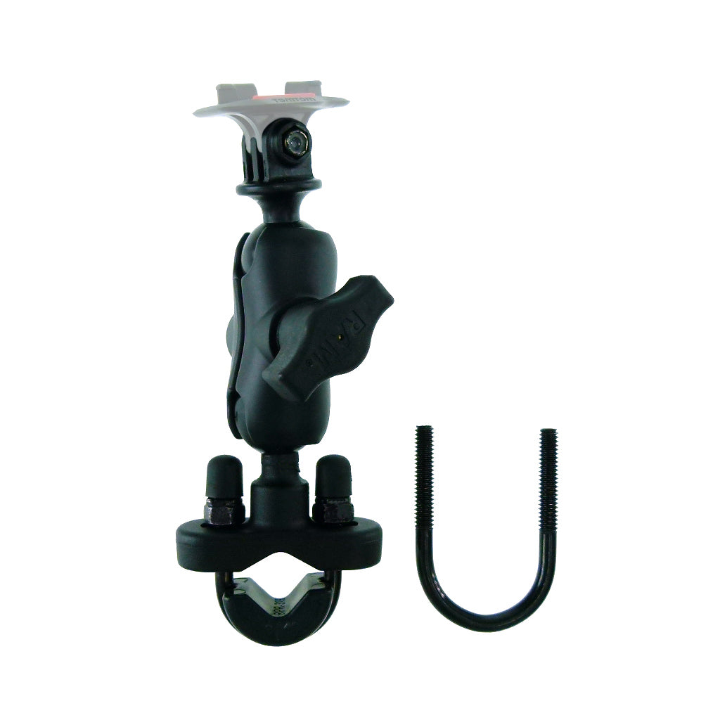 Handlebar U-Bolt 1inch Ball Mount with Short Double Arm for TomTom Bandit GoPro adapter (sku 31996)