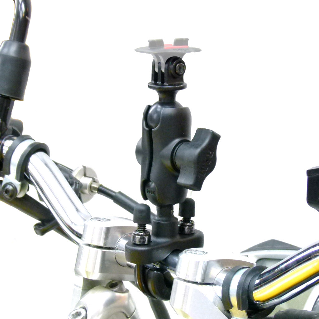Handlebar U-Bolt 1inch Ball Mount with Short Double Arm for TomTom Bandit GoPro adapter (sku 31996)