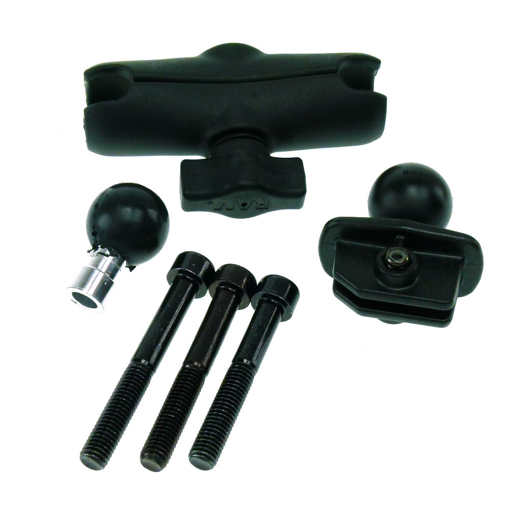 Motorcycle Handlebar Clamp M8 Ball and Double Socket Arm Camera Mount for Garmin VIRB™ (sku 32007)