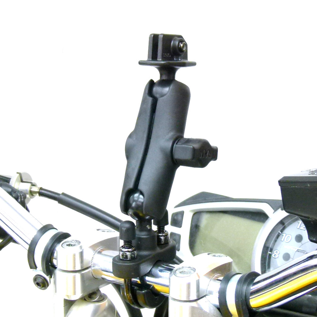 RAM Custom GoPro Hero Adapter with Double Socket Arm and U-Bolt Handlebar Rail Mount (sku 18470)