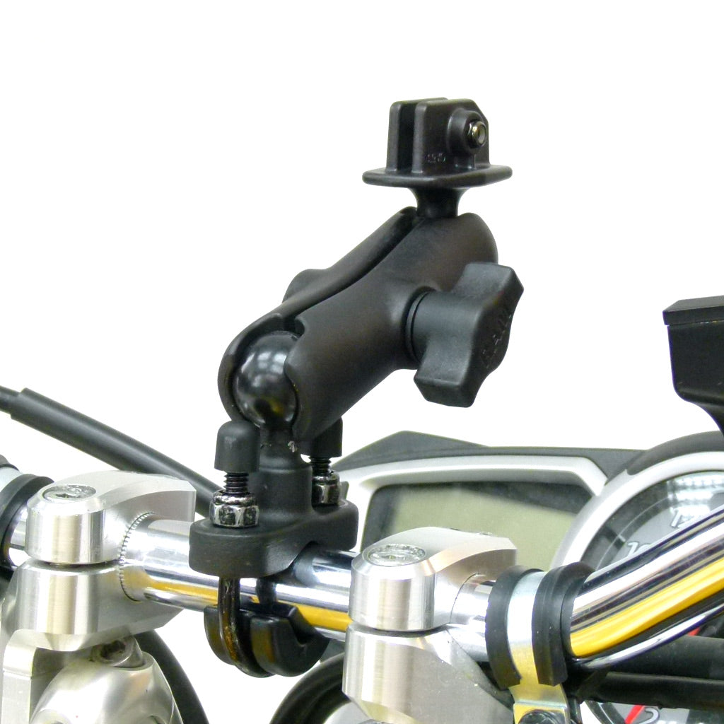 RAM Custom GoPro Hero Adapter with Double Socket Arm and U-Bolt Handlebar Rail Mount (sku 18470)
