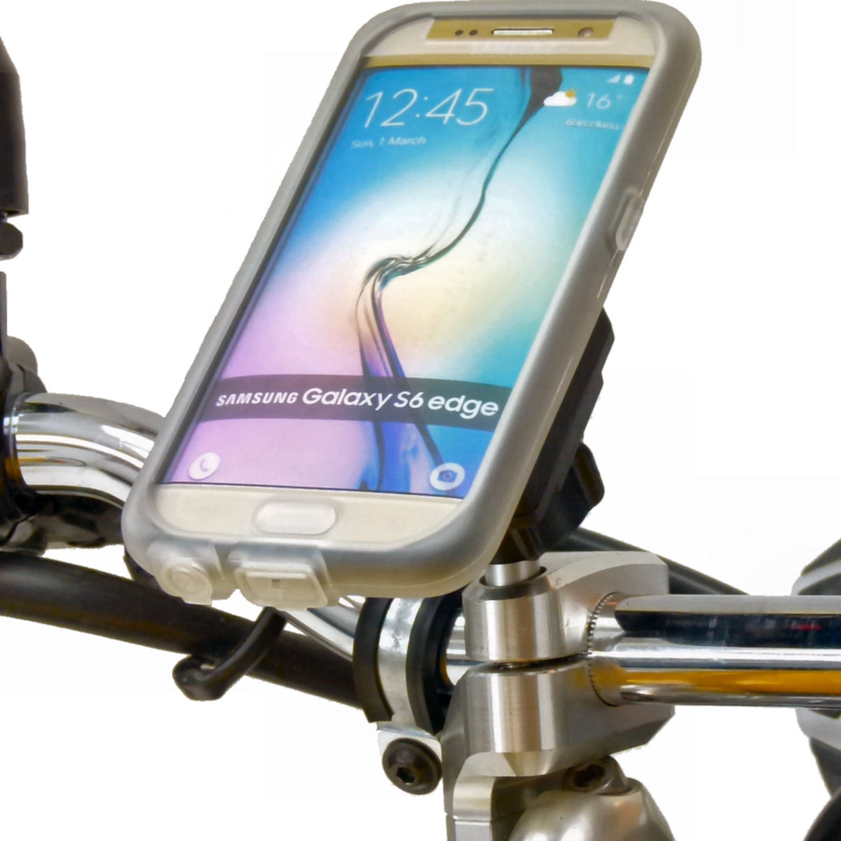 TiGRA MountCase Bundle with Motorcycle M8 Top Clamp Mount for Samsung Galaxy S6 Edge (sku 32016)