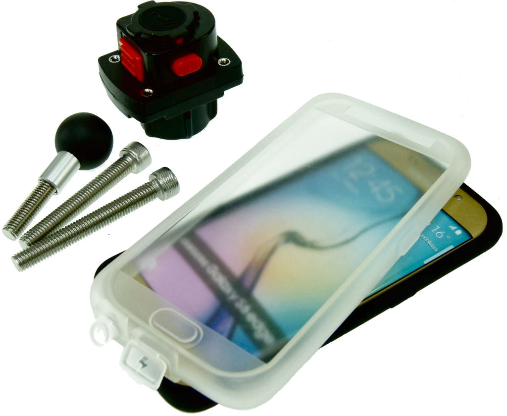 TiGRA MountCase Bundle with Motorcycle M8 Top Clamp Mount for Samsung Galaxy S6 Edge (sku 32016)