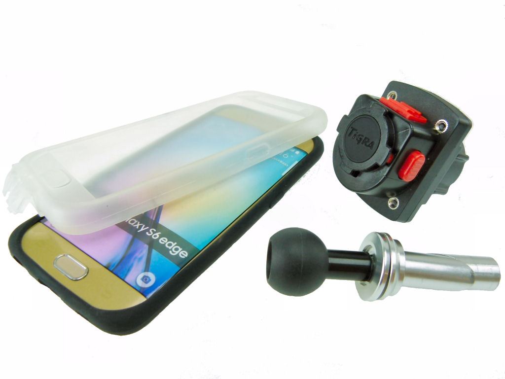 17.5-20.5mm Motorcycle Fork Stem Yoke Mount &amp; TiGRA Case for Samsung Galaxy S7 Edge (sku 46431) - BuyBits Ltd UK