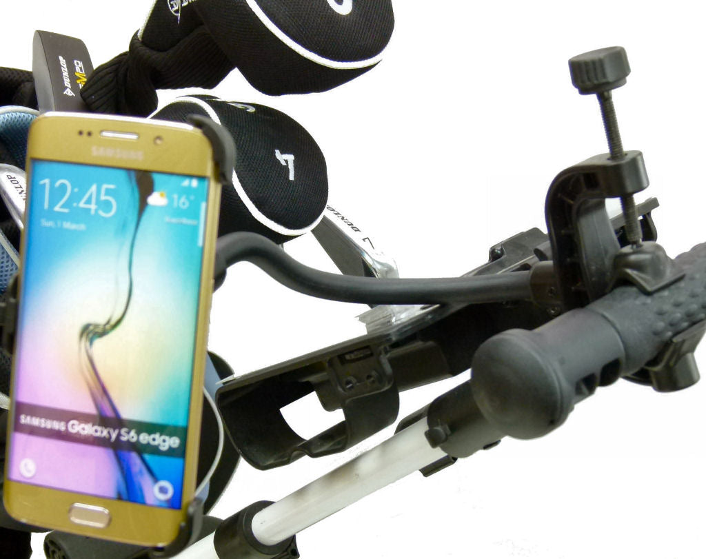 Golf Trolley Cart Clamp Phone Mount for Samsung Galaxy S6 Edge (sku 32052)