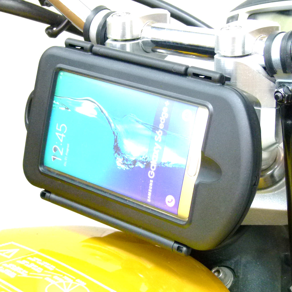 20.5-24.5mm Motorcycle Yoke Stem Mount with Waterproof Case for Samsung Galaxy S6 Edge + Plus (sku 32322)