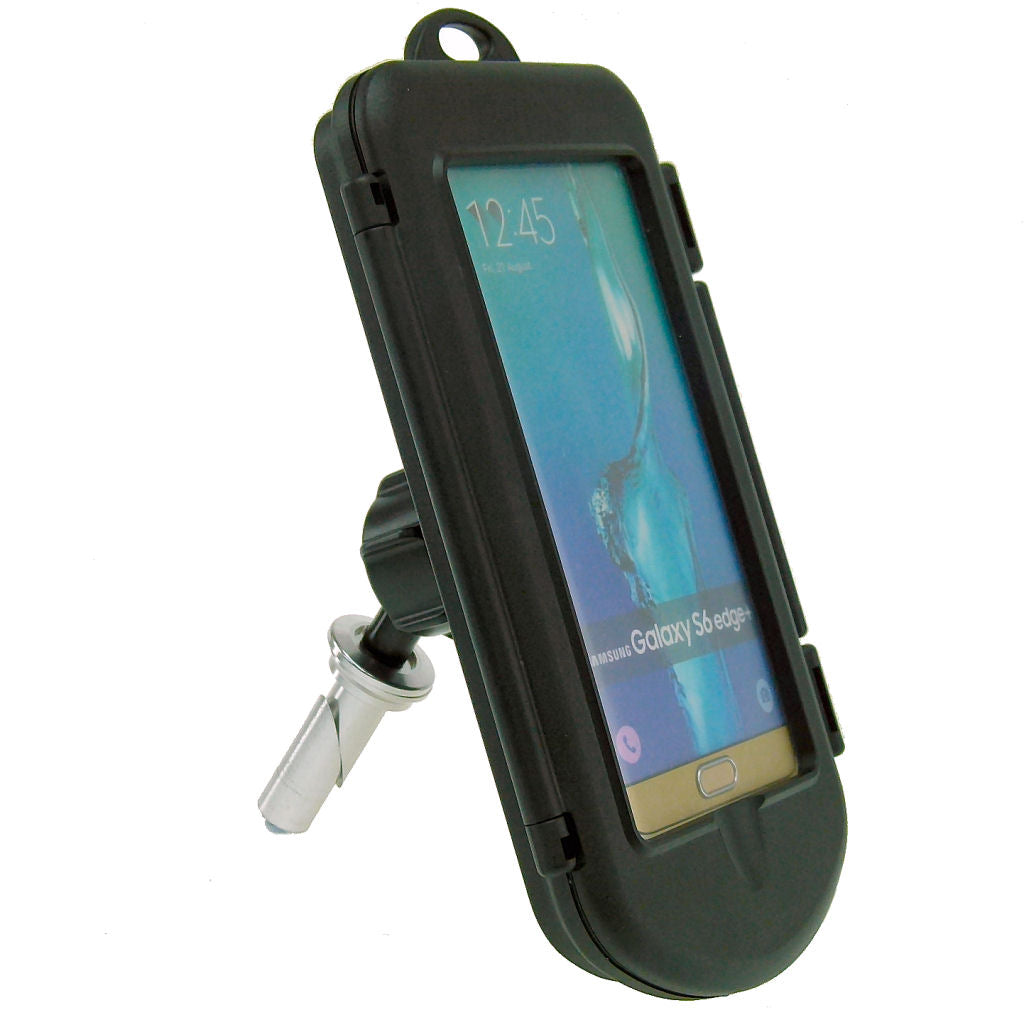 20.5-24.5mm Motorcycle Yoke Stem Mount with Waterproof Case for Samsung Galaxy S6 Edge + Plus (sku 32322)