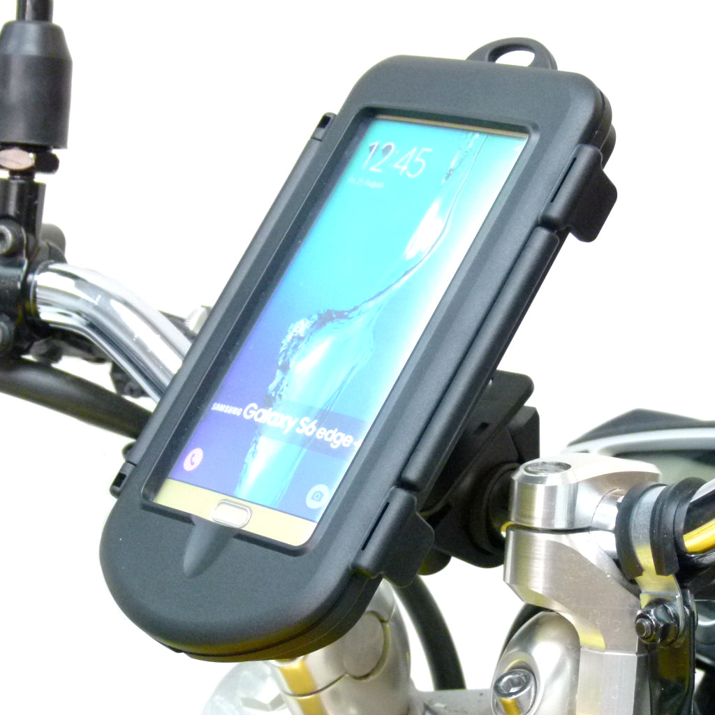 Motorcycle Handlebar Mount & Waterproof Case for Samsung Galaxy S6 Edge + Plus (sku 32332)