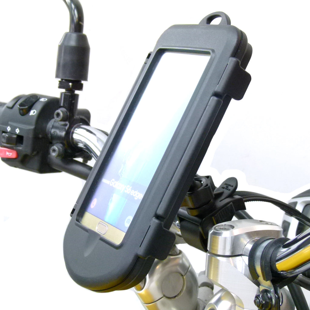 Motorcycle Locking Strap Mount &amp; Waterproof Cases for Samsung Galaxy S6 Edge + Plus (sku 32333)