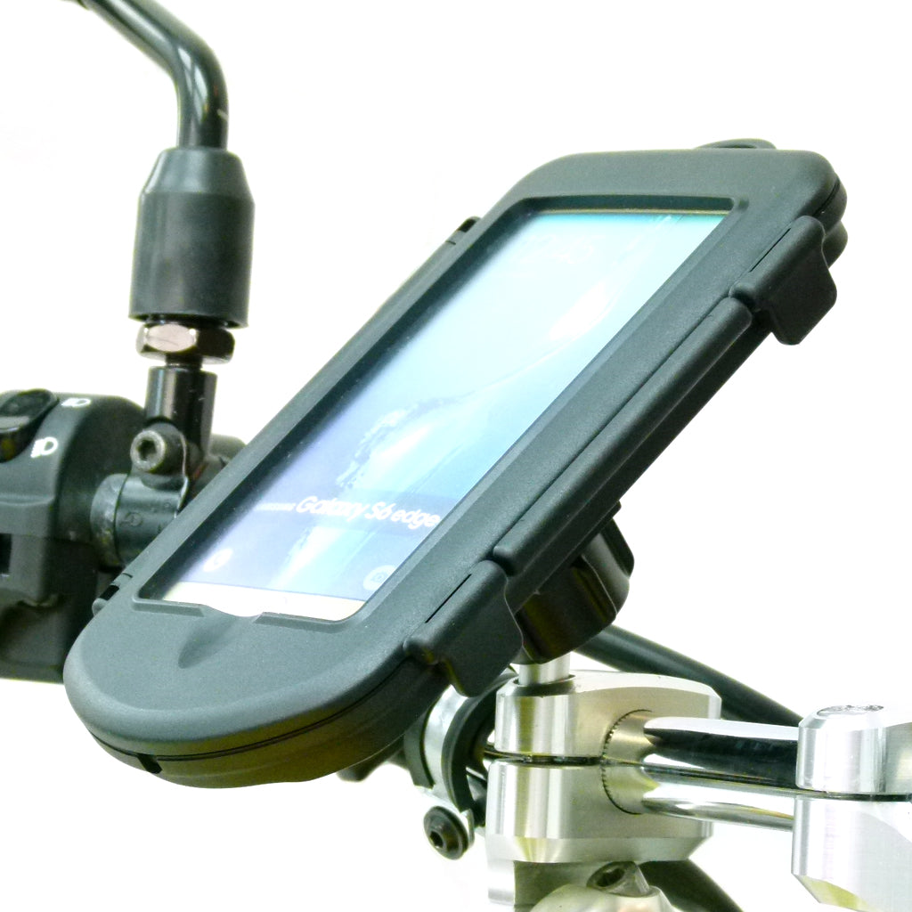 Motorcycle M8 Handlebar Top Clamp Mount &amp; Waterproof Case for Samsung Galaxy S6 Edge + Plus (sku 32334)