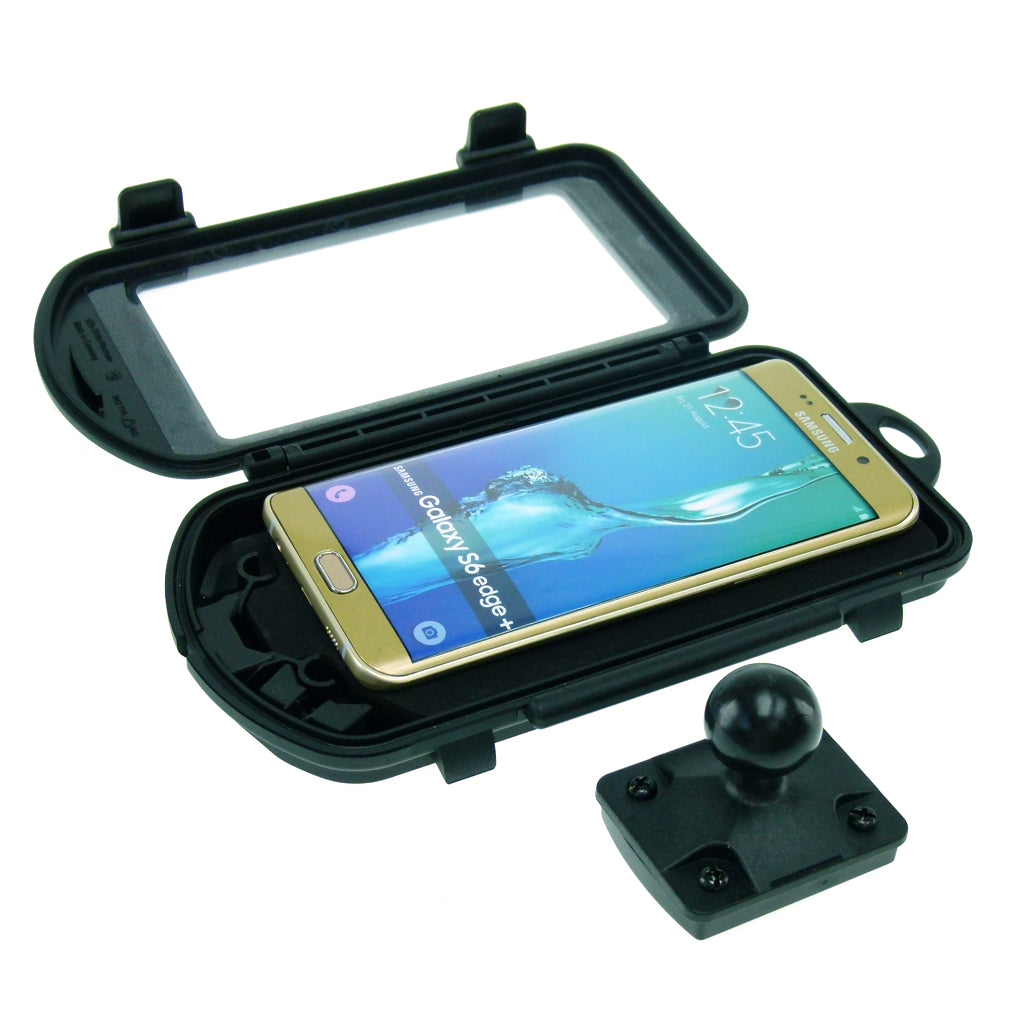 Waterproof Hard Shell Phone Case Fits Samsung Galaxy S6 Edge + Plus with 1" Ball Adapter (sku 32337)