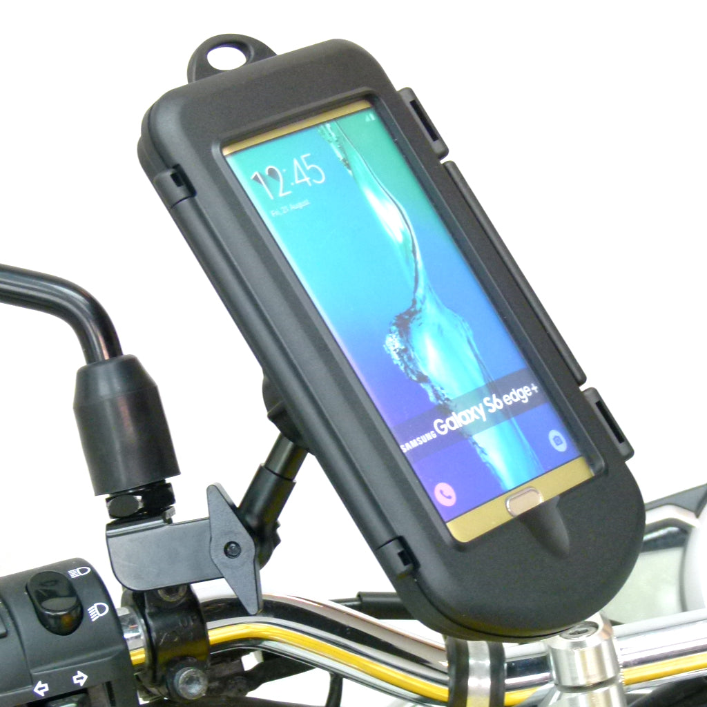 Waterproof M8 - M10 Motorcycle Mirror Mount for Samsung Galaxy S6 Edge + Plus (sku 32339)