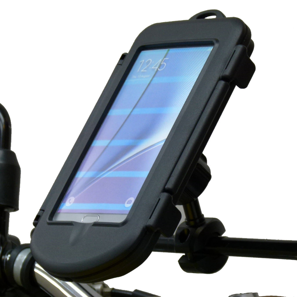 Motorcycle Rail - Crossbar Mount &amp; Waterproof Case for Samsung Galaxy Note 5 (sku 32493)