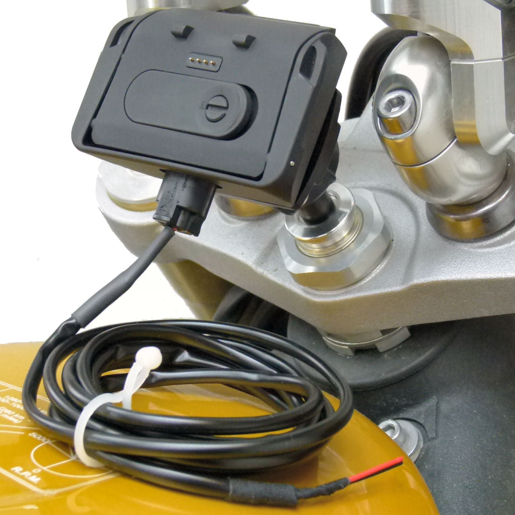 17.5mm-20.5mm Motorcycle Stem Powered Mount &amp; Charger for TomTom Rider PRO (sku 32983)