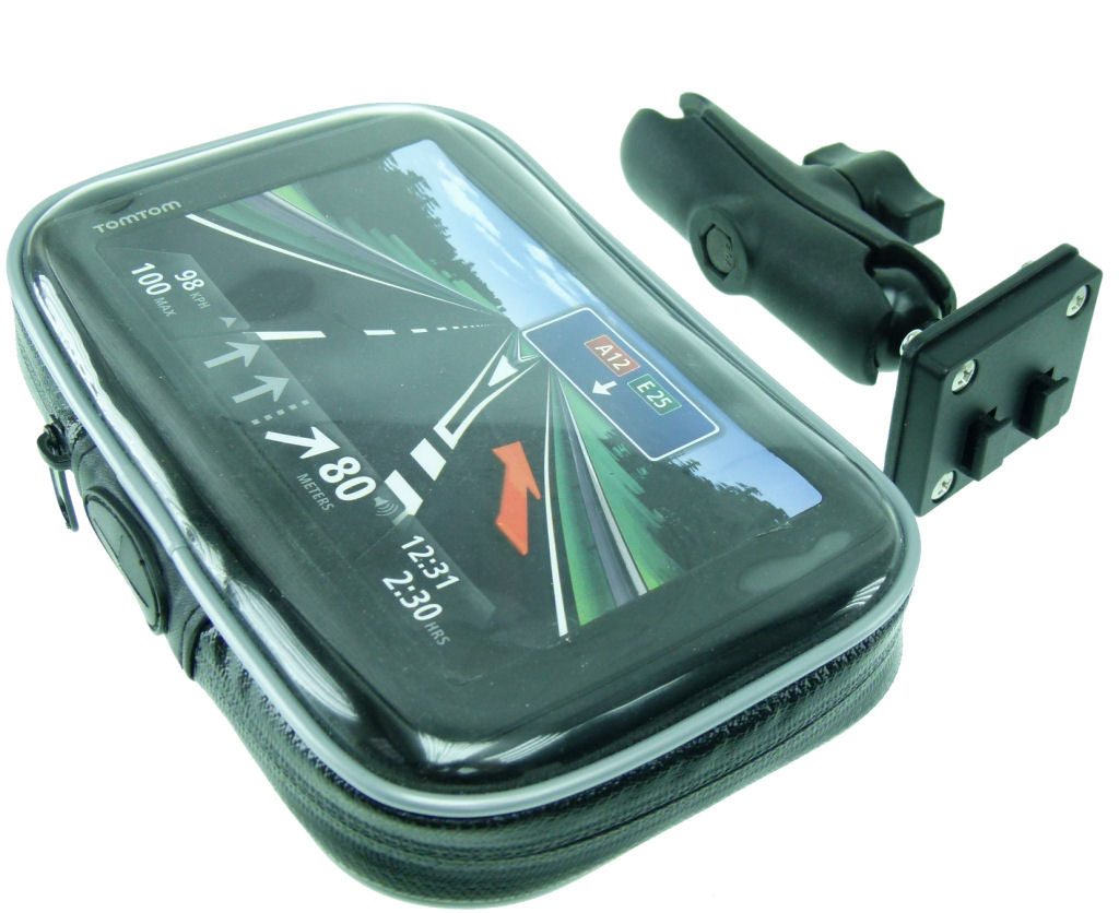 6" GPS Satnav Case &amp; 3" Extension Arm for RAM - 25mm Ball Motorcycle Mounts