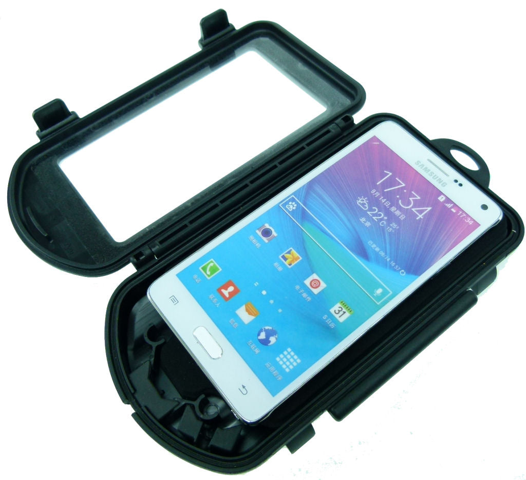 Waterproof Case for Galaxy Note 4 &amp; Chrome Motorcycle Handlebar Mount  (sku 33981)