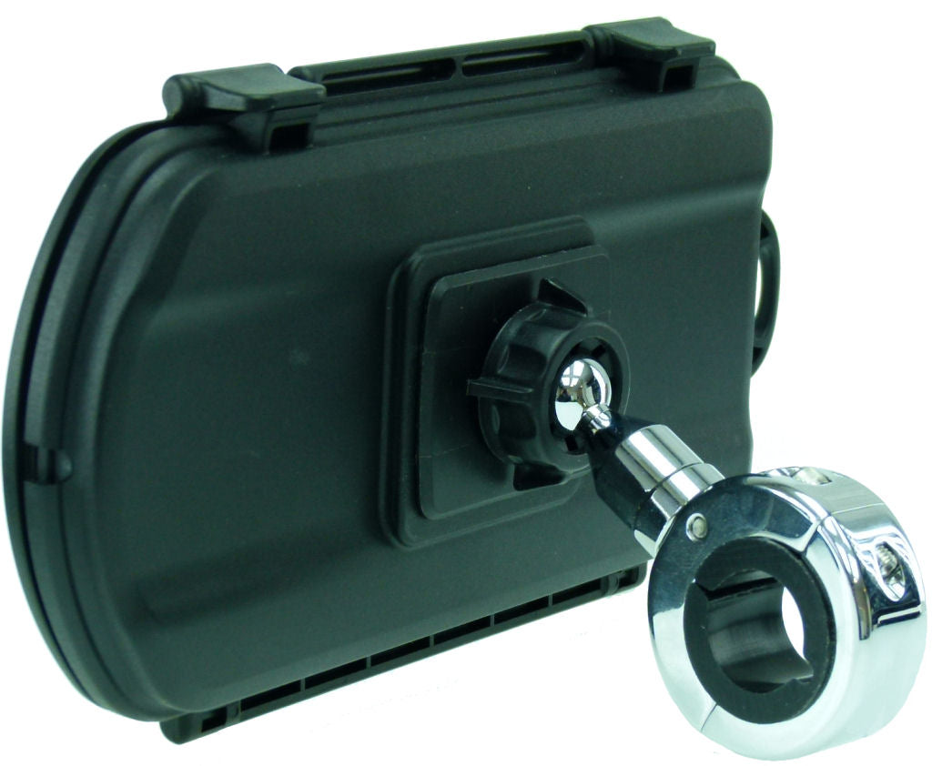 Waterproof Hard Case Chrome Motorcycle Handlebar Mount fits Galaxy S9 (sku 44785)