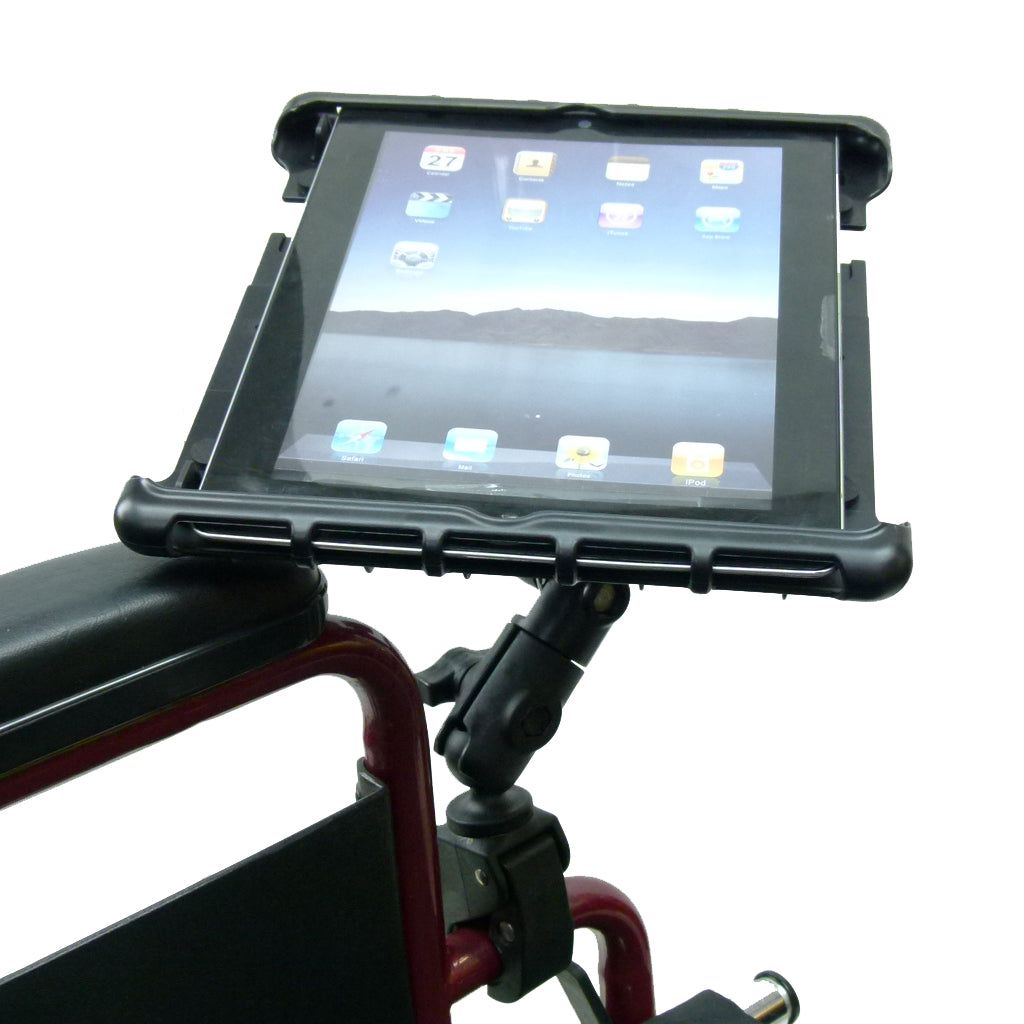 Wheelchair Rail &amp; Tube Tablet Mount with Swivel Arm for Apple iPad (sku 34046)