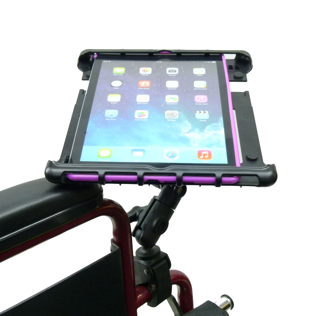Wheelchair Rail &amp; Tube Tablet Mount with Swivel Arm for Apple iPad PRO 9.7 (sku 34477)