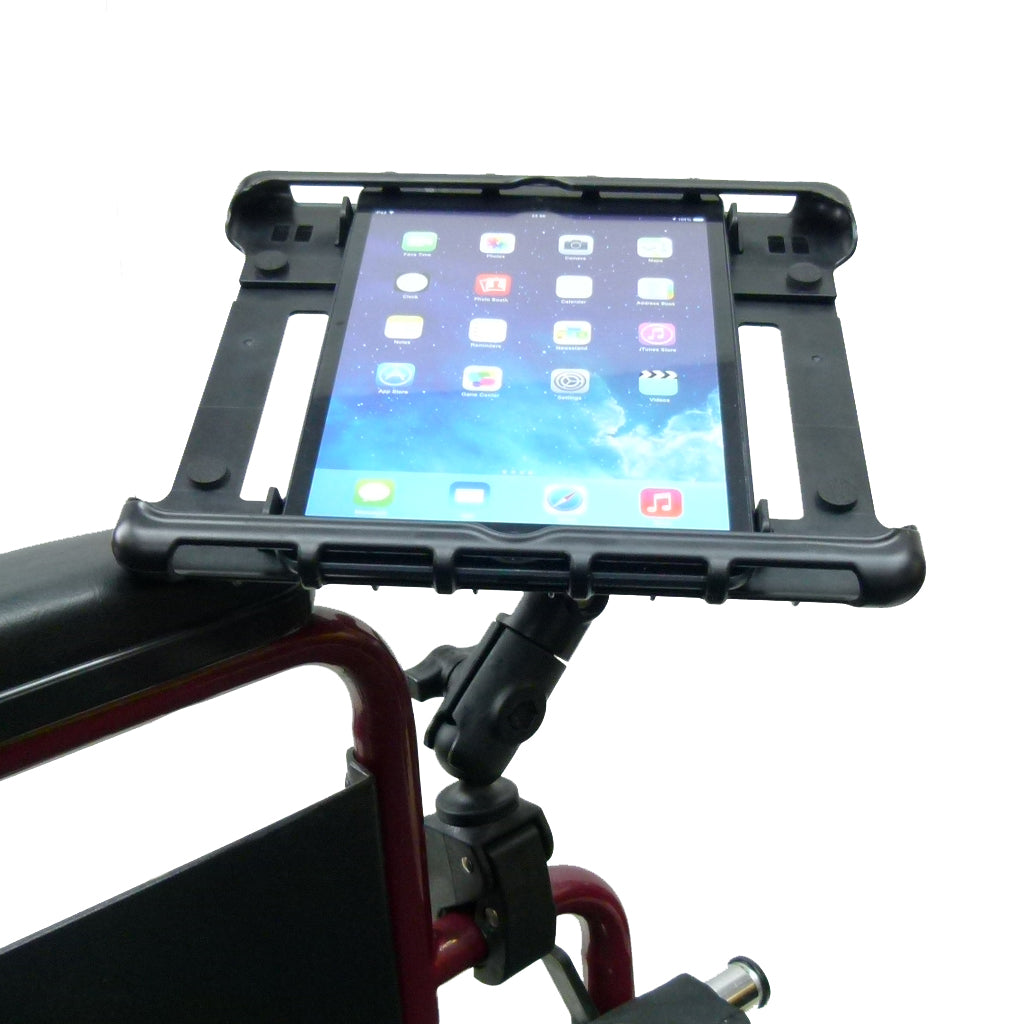Wheelchair Rail &amp; Tube Tablet Mount with Swivel Arm for Apple iPad Mini (sku 34052)