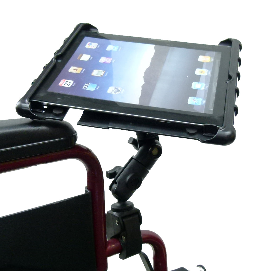 Wheelchair Rail &amp; Tube Tablet Mount with Swivel Arm for Apple iPad 4th Gen (sku 34043)
