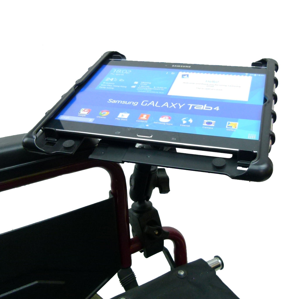 Wheelchair Rail &amp; Tube Tablet Mount with Swivel Arm for Samsung Galaxy Tab 4 10.1" (sku 34150)