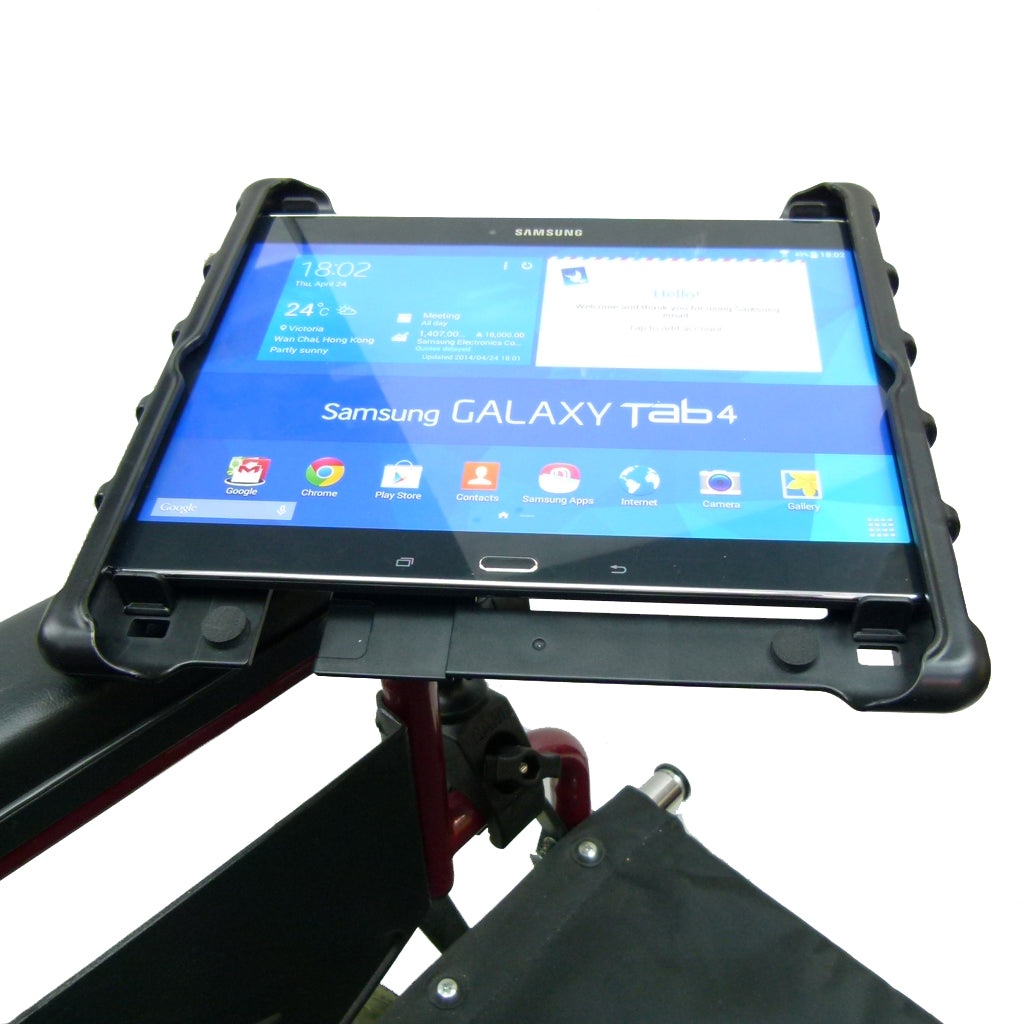 Wheelchair Rail &amp; Tube Tablet Mount with Swivel Arm for Samsung Galaxy Tab 4 10.1" (sku 34150)