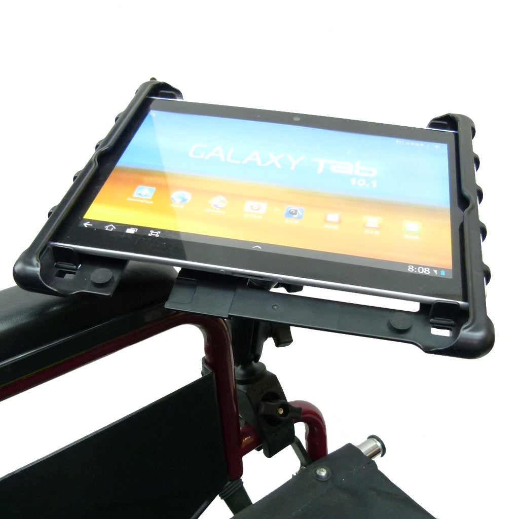 Wheelchair Rail &amp; Tube Tablet Mount with Swivel Arm for Samsung Galaxy Tab 10.1" (sku 34153)
