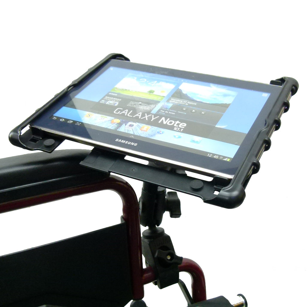 Wheelchair Rail &amp; Tube Tablet Mount with Swivel Arm for Samsung Galaxy Tab NOTE 10.1" (sku 34161)