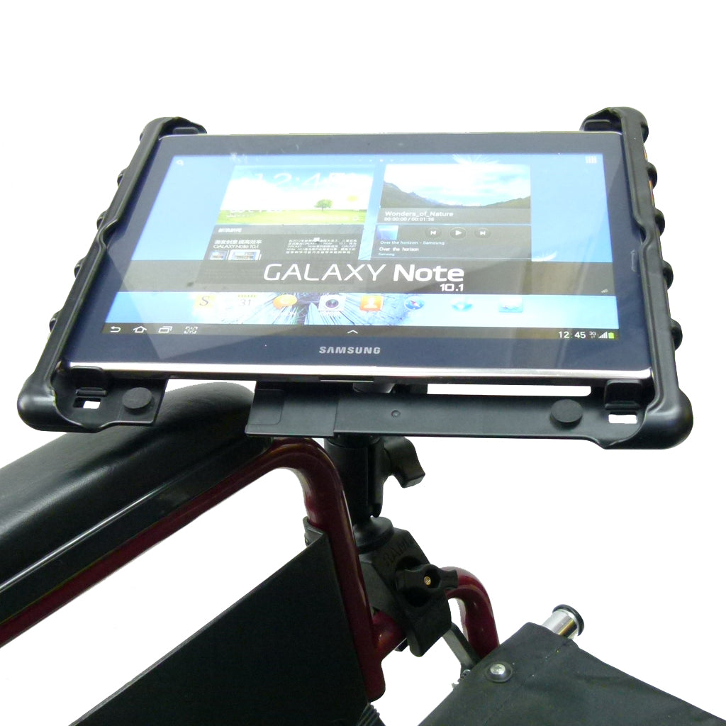 Wheelchair Rail &amp; Tube Tablet Mount with Swivel Arm for Samsung Galaxy Tab NOTE 10.1" (sku 34161)