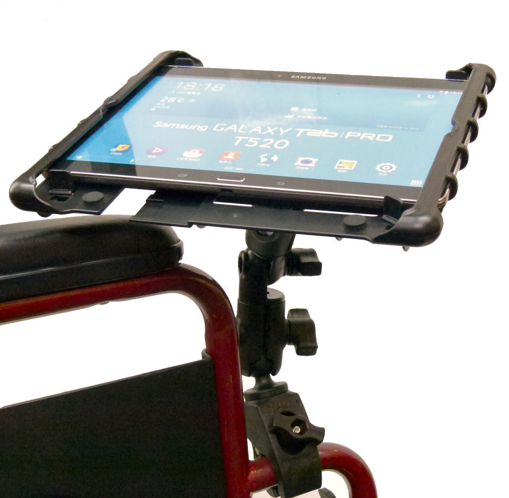 Wheelchair Rail &amp; Tube Tablet Mount with Swivel Arm for Samsung Galaxy Tab Pro 10.1" (sku 34158)