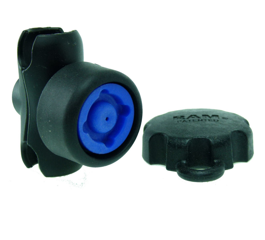 Ram Double Socket Short Arm with Security Pin-Lock Knob for 1" Ball Bases (sku 30631)