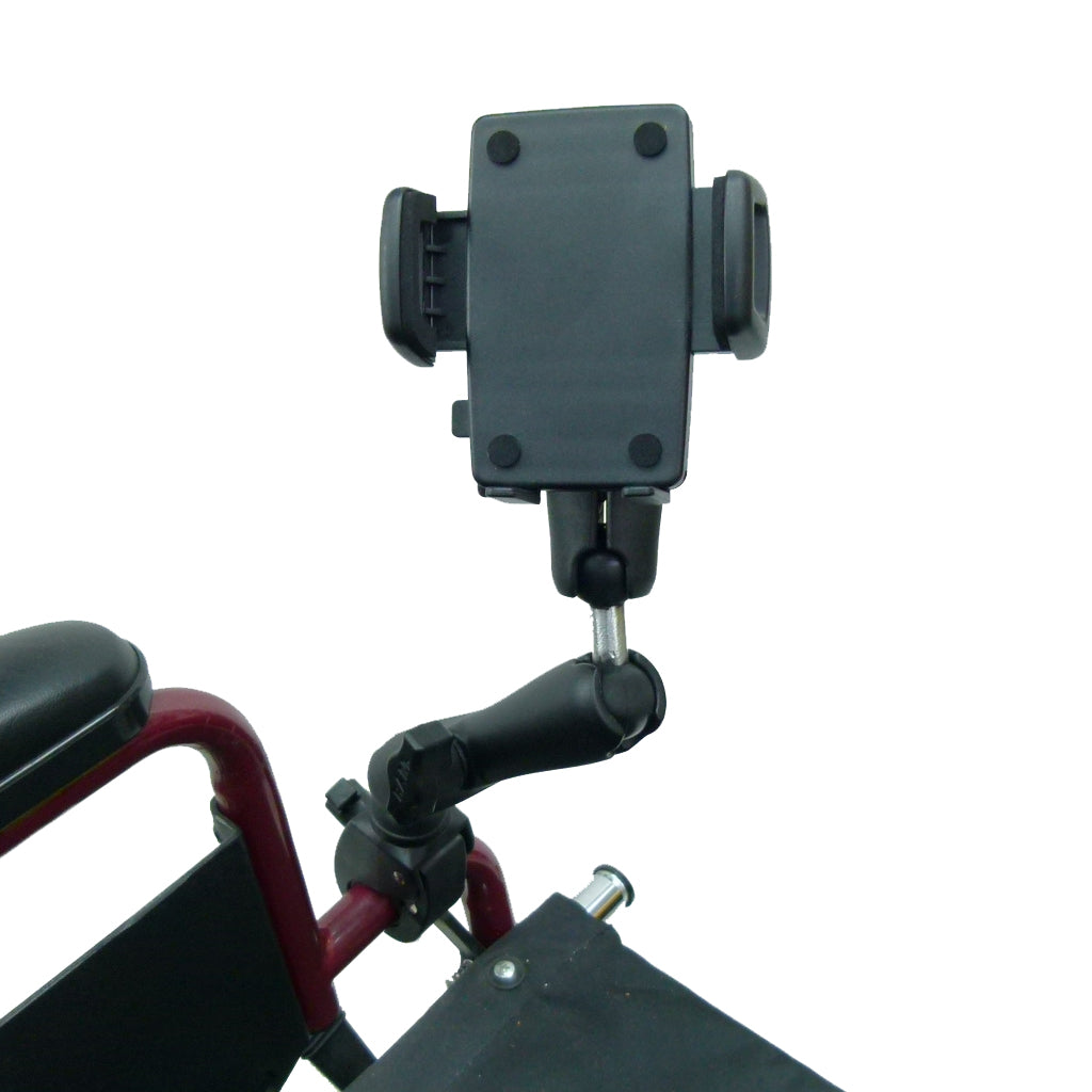 Wheelchair Rail - Tube Mount with Extension and Universal Phone Holder (sku 30632)