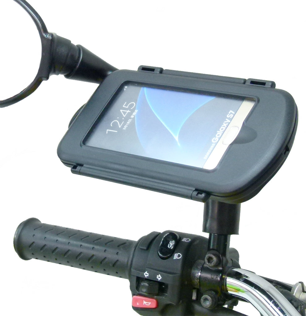 Motorcycle Scooter Mirror Mount &amp; Waterproof Case for Samsung Galaxy S7 (sku 34517)