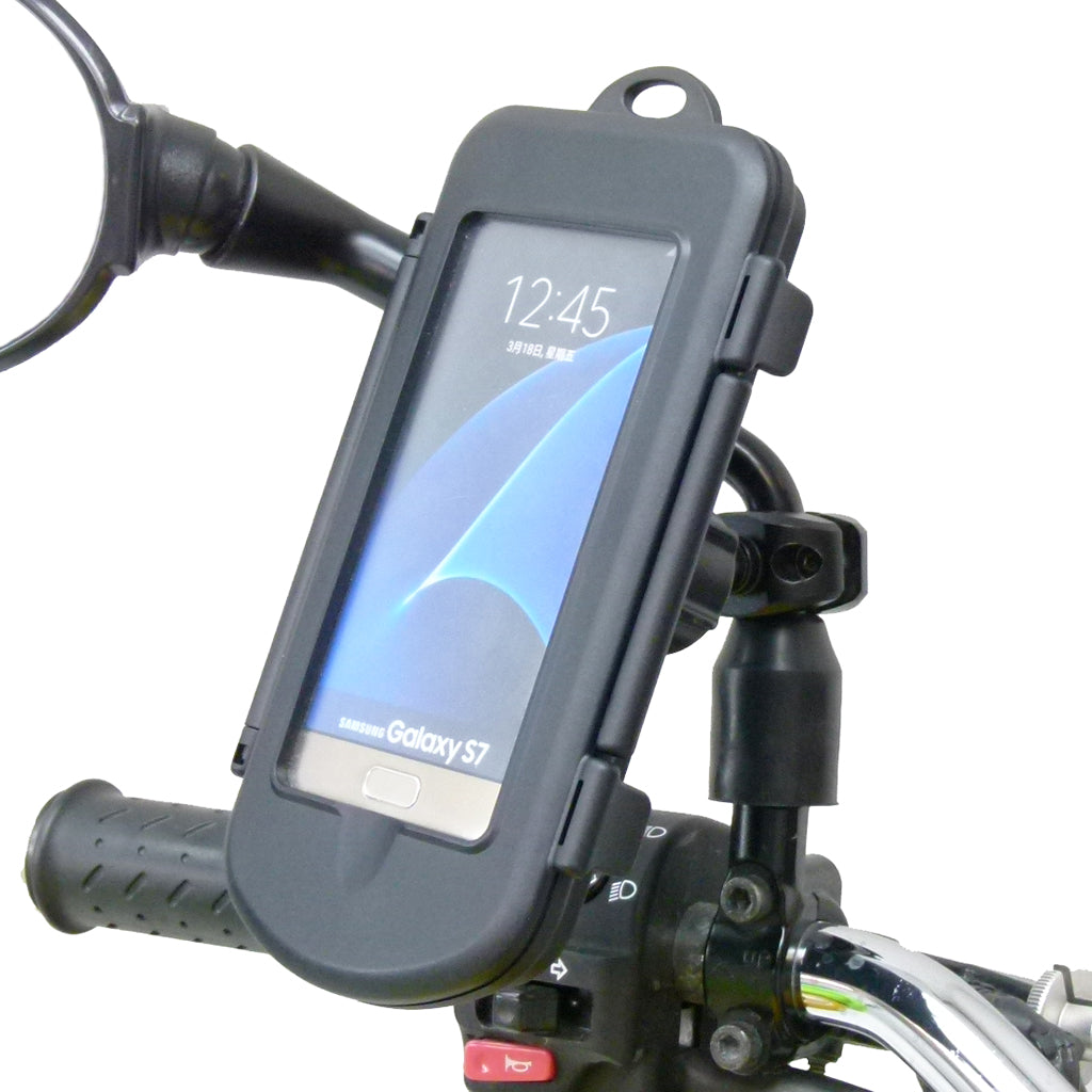 Motorcycle Scooter Mirror Mount &amp; Waterproof Case for Samsung Galaxy S7 (sku 34517)