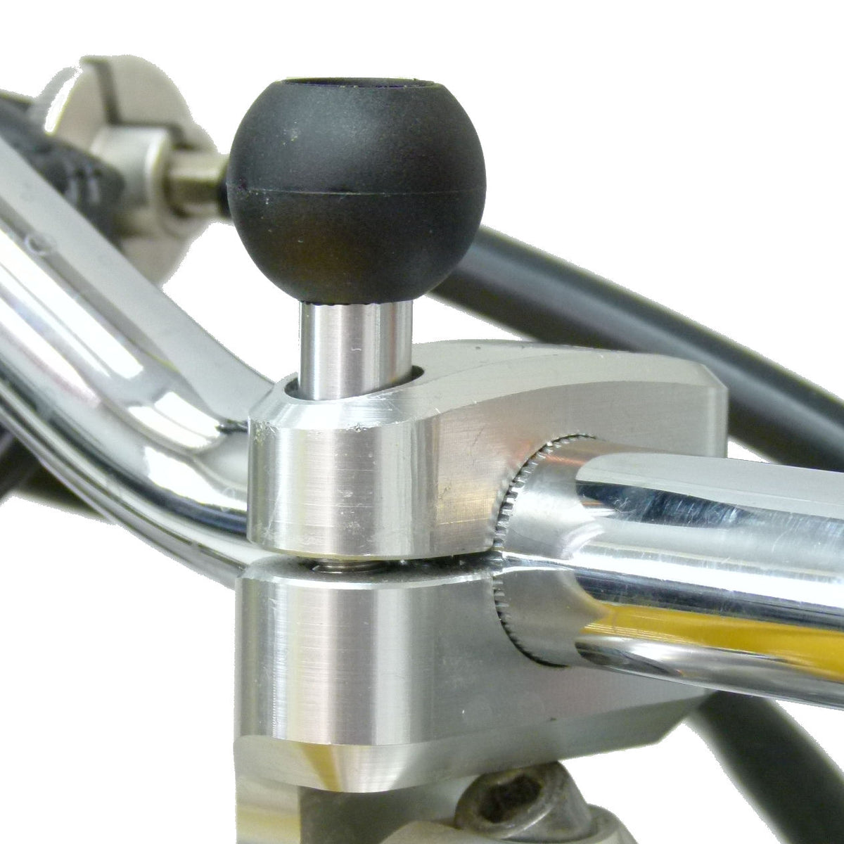 Extended Hardwire Powered Motorcycle M8 Handlebar Clamp Mount fits TiGRA MountCase (sku 34673)