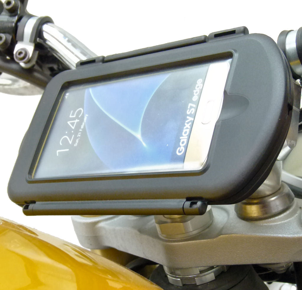 13.3-14.7mm Motorcycle Yoke Stem Mount with Waterproof Case for Samsung Galaxy S7 Edge (sku 34821)