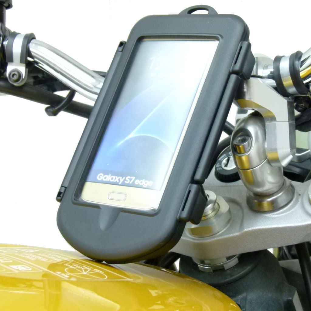 13.3-14.7mm Motorcycle Yoke Stem Mount with Waterproof Case for Samsung Galaxy S7 Edge (sku 34821)