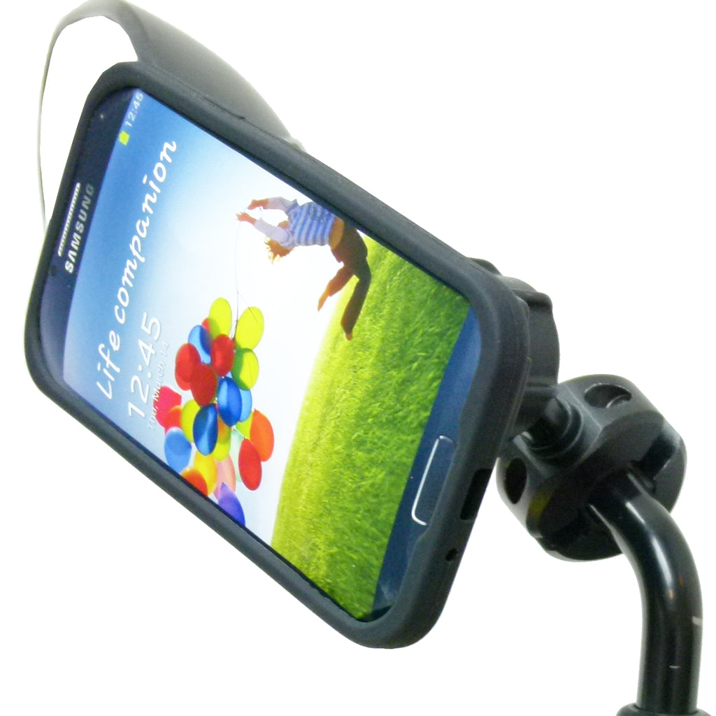 Moped Motorcycle Mirror Mount &amp; TiGRA Lightweight Rain Guard Case for Samsung Galaxy S4 (sku 34915)