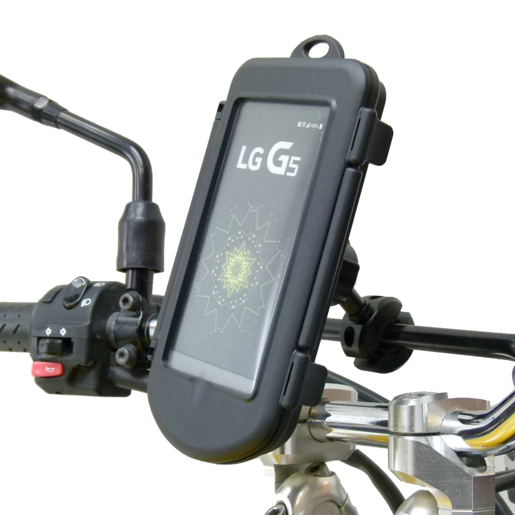 Motorcycle Rail - Crossbar Mount &amp; Waterproof Case for LG G5 (sku 35007)