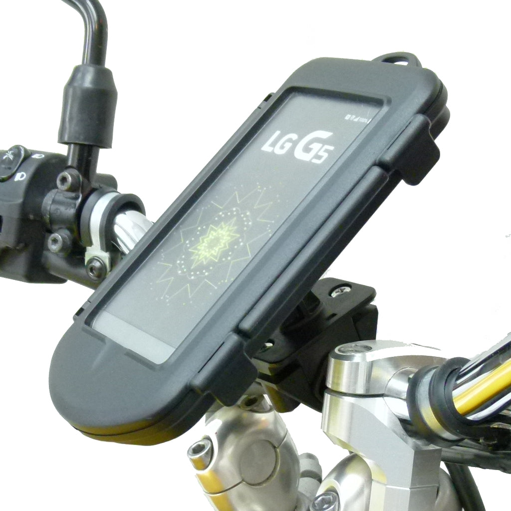 Motorcycle Handlebar Mount &amp; Waterproof Case for LG G5 (sku 35074)