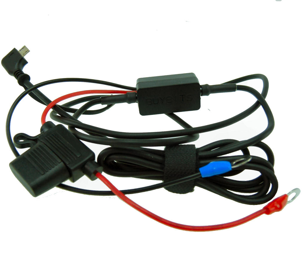 BuyBits High Power Angled Micro USB Motorcycle - Vehicle Hard Wire Charging Cable (sku 35096)