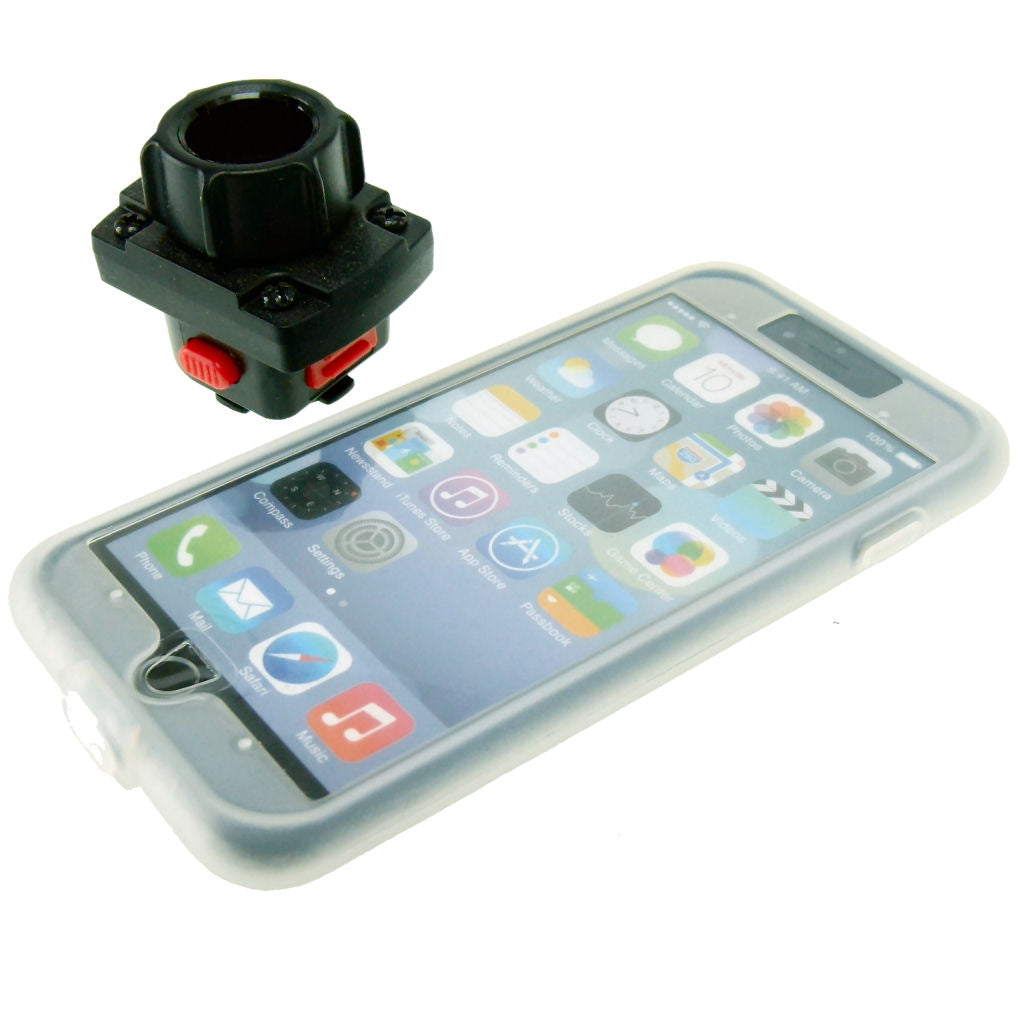 15mm - 17mm (0.59"-0.68") Motorcycle Fork Stem Yoke Mount &amp; TiGRA Case for iPhone XS MAX (sku 44161)