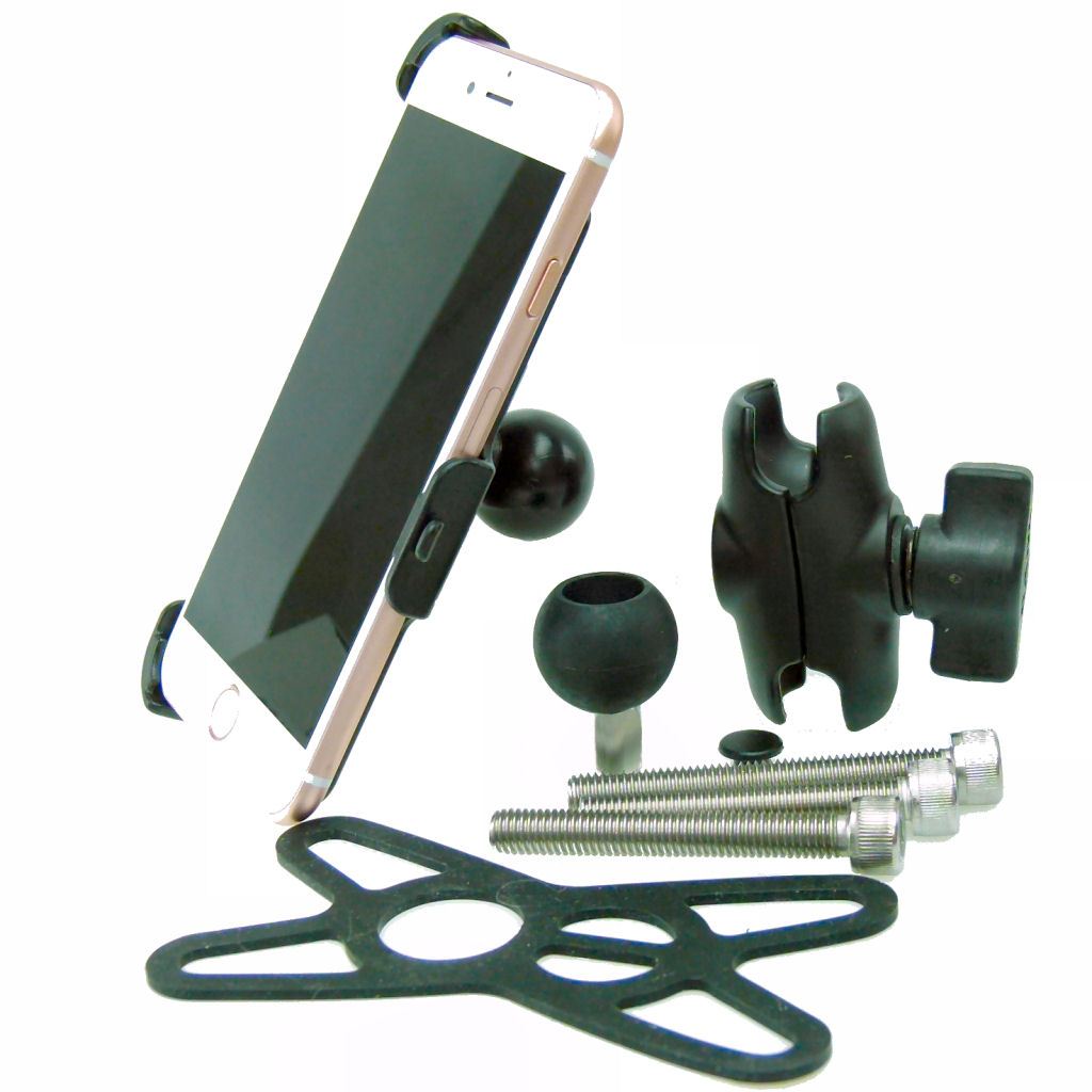Extended Dedicated Motorcycle M8 Handlebar Top Clamp Phone Mount for iPhone SE 2 (2020) (sku 53625) - BuyBits Ltd UK