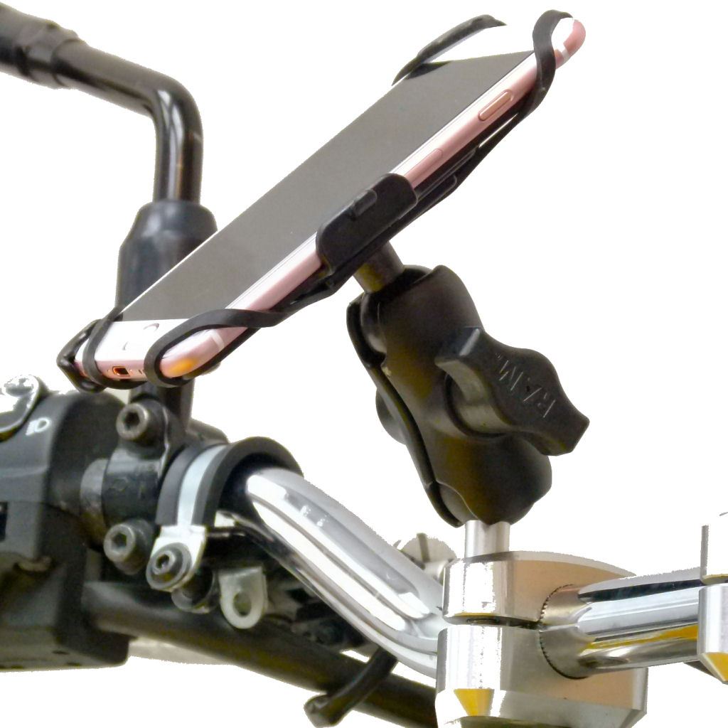 Extended Dedicated Motorcycle M8 Handlebar Top Clamp Phone Mount for iPhone SE 2 (2020) (sku 53625) - BuyBits Ltd UK