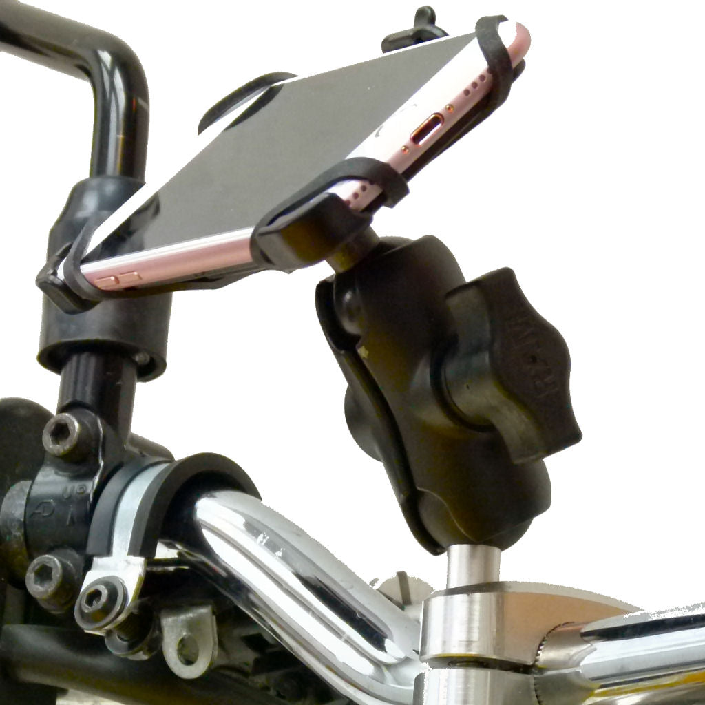 Extended Dedicated Motorcycle M8 Handlebar Top Clamp Phone Mount for iPhone 7 (4.7") (sku 36415)