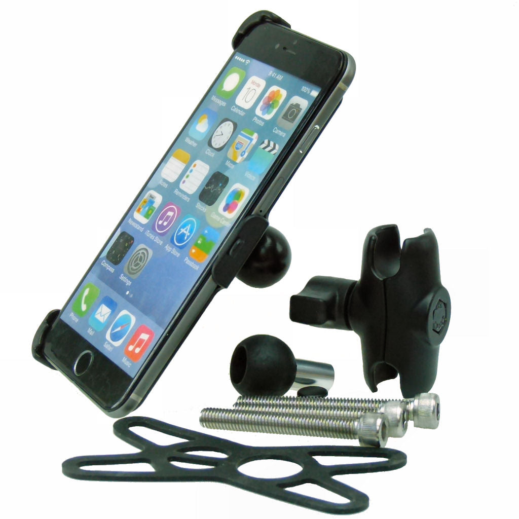 Extended Dedicated Motorcycle M8 Handlebar Top Clamp Phone Mount for iPhone 8 PLUS (5.5") (sku 44520)